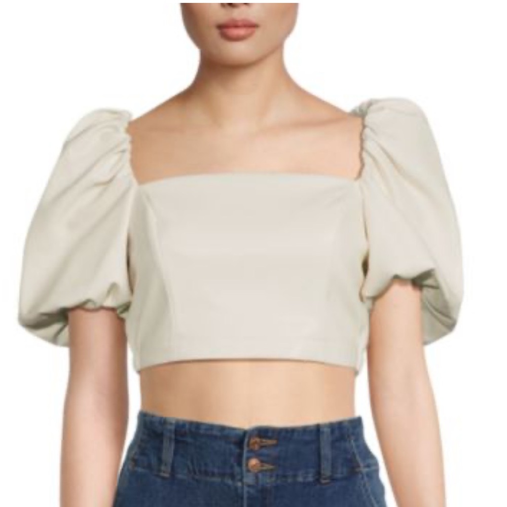 TOCCIN Mira Faux Leather Puff Sleeve